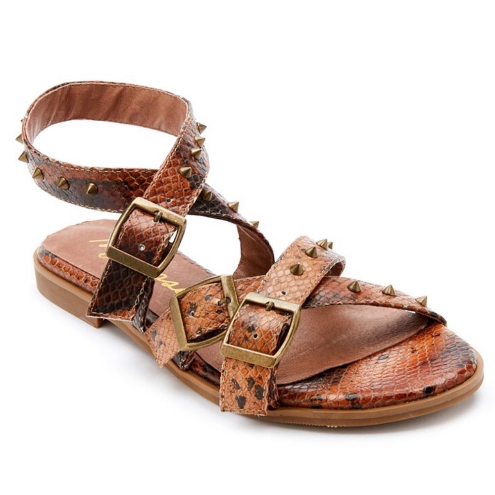 Like new! Matisse studded snake print strappy sandals size 9